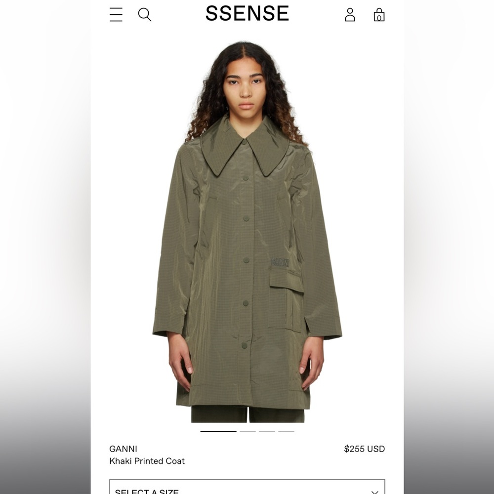 khaki Ganni raincoat